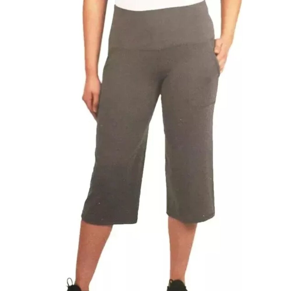NWT Tuff Athletics Women's Vida Capri Athletic Leggings Gray Size S $50 3C601